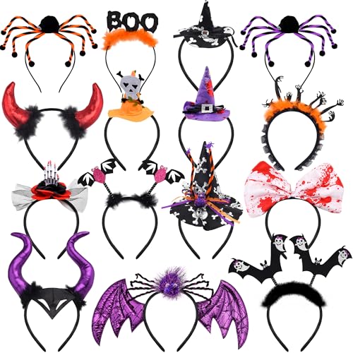 BQTQ 15 Stück Halloween Stirnbänder Schwarze Fledermaus, Spinne Element Kostüm für Halloween Cosplay Party Favors BQTQ 15 Stück Halloween Stirnbänder Schwarze Fledermaus, Spinne Element Kostüm für Halloween Cosplay Party Favors von BQTQ