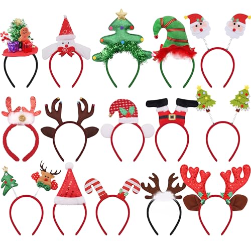 BQTQ 15 Stück Weihnachten Stirnbänder Weihnachts Haarreifen Weihnachts Kopfschmuck Weihnachten Haarband Weihnachten Haarschmuck für Weihnachten Party Favor BQTQ 15 Stück Weihnachten Stirnbänder Weihnachts Haarreifen Weihnachts Kopfschmuck Weihnachten Haarband Weihnachten Haarschmuck für Weihnachten Party Favor von BQTQ