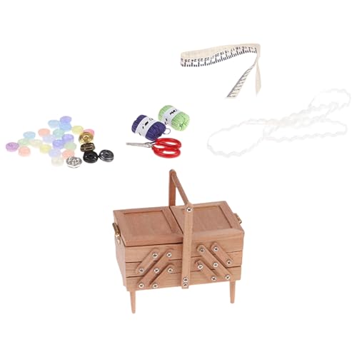 1/12 Miniatur Holz Handwerk Aufbewahrungsbox Detailliertes Nähen Für Realistische Puppenszene Holzwerkzeuge Box Puppenhäuser Zubehör von BRABOSTON