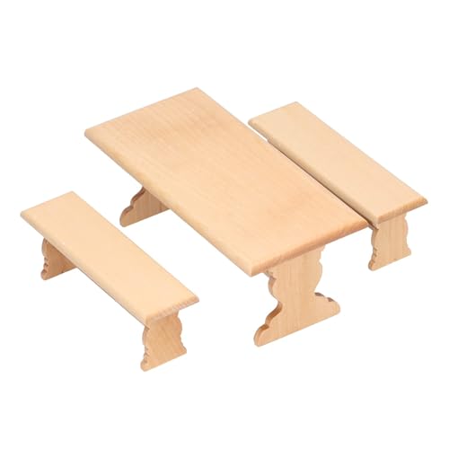 1/12 Miniatur-Holztisch und Stuhl-Set, Handarbeit, Puppenhaus-Möbel, Naturholz, Modellfigur für Szene, Puppenhaus, Tisch und Stuhl 1/12 Miniatur-Holztisch und Stuhl-Set, Handarbeit, Puppenhaus-Möbel, Naturholz, Modellfigur für Szene, Puppenhaus, Tisch und Stuhl von BRABOSTON