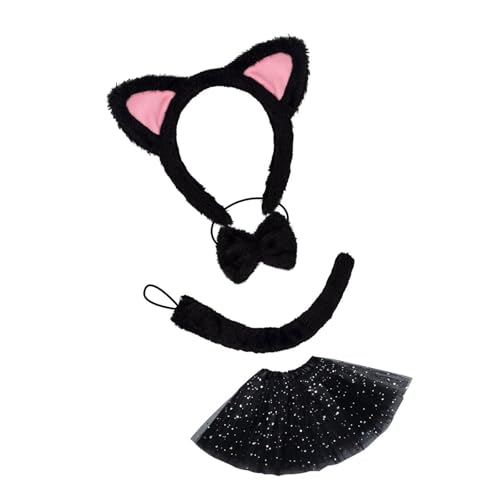 BRABOSTON 3/4/5 Katzenkostüme Cosplay Ohren Stirnband Schleifen Schwanz Tutus Gesicht Aufkleber Halloween Tier Kostüm Zubehör Kostüm BRABOSTON 3/4/5 Katzenkostüme Cosplay Ohren Stirnband Schleifen Schwanz Tutus Gesicht Aufkleber Halloween Tier Kostüm Zubehör Kostüm von BRABOSTON
