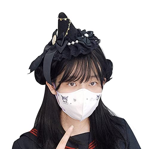 BRABOSTON Gothic-Hexenhut, Haarspange, Halloween, Kopfschmuck, Hexenhut, Stirnband, Kopfschmuck, Fascinator für Damen, Kopfschmuck von BRABOSTON