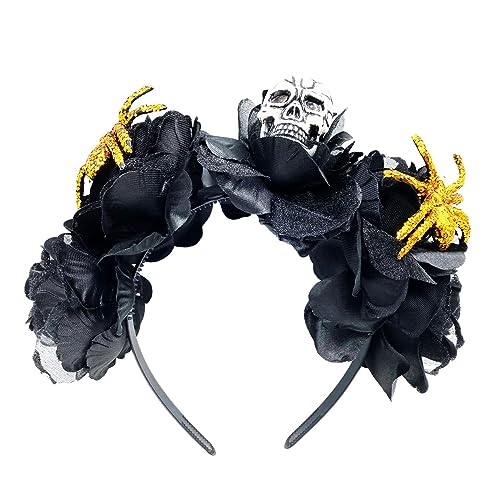 BRABOSTON Gruseliges Halloween-Totenkopf-Stirnband, Spinnen, Cosplay, Party, Kopfbedeckung, Haarreif, lustiges Skelett-Stirnband, verkleiden sich Stirnbänder für Männer von BRABOSTON