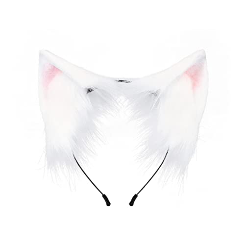 BRABOSTON Karnevals-Haarreifen für Damen, braun/weiß, Haarreif, Make-up-Stirnband für Ostern, Halloween, Cosplay, Haarschmuck, Cosplay, Stirnbänder für Frauen, Ohrform, Halloween, Tiere, Ohren von BRABOSTON
