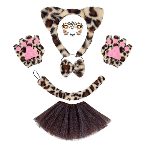 BRABOSTON Katzenkostüm-Set, Ohren, Schwanz, Bowite, Tutus, Tier-Kostüm, Zubehör für Kinder, Mädchen, Halloween, Cosplays, Requisiten, Halloween, Cosplay BRABOSTON Katzenkostüm-Set, Ohren, Schwanz, Bowite, Tutus, Tier-Kostüm, Zubehör für Kinder, Mädchen, Halloween, Cosplays, Requisiten, Halloween, Cosplay von BRABOSTON
