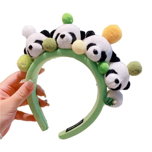 BRABOSTON Kinder Cartoon Stirnband gefüllt Panda Form Haarreifen Erwachsene Plüsch Kopfschmuck Haarband Party Cosplay Kostüm Requisiten Cosplay Stirnbänder für Frauen Stirnband Panda Form Halloween von BRABOSTON