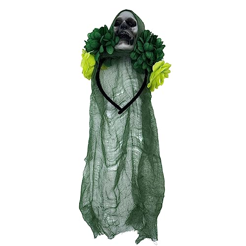 BRABOSTON Zartes Blumen- und Totenkopf-Haarband, dünnes Seitenhaarband, Blumenform, Stirnband für Mädchen, Halloween, mit Schleier-Dekor, Halloween-Kopfbedeckung BRABOSTON Zartes Blumen- und Totenkopf-Haarband, dünnes Seitenhaarband, Blumenform, Stirnband für Mädchen, Halloween, mit Schleier-Dekor, Halloween-Kopfbedeckung von BRABOSTON