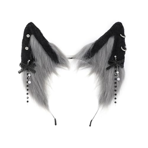 Cartoon-Stirnband, Fuchs-Ohren-Form, Haarreif, Plüsch, Karneval, Party, Kopfschmuck, Cosplay, Party, Kostüm, Requisiten, Unisex, Halloween, Stirnbänder für Damen, Halloween, Stirnbänder für Erwachsene von BRABOSTON