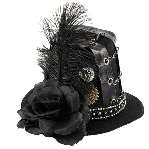 Gothicism Halloween Hut Haarspangen Gothik Haarspange mit Metallgetriebekette für Themenpartys, Konzerte, Hochzeit, Party Kopfbedeckung von BRABOSTON