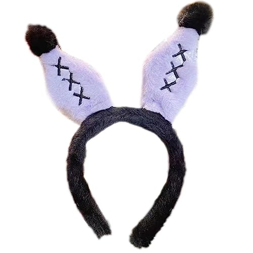 Haarreif mit pelzigen Ohren, Plüsch, Animation, Hase, Kostüm, Party, Requisiten, Kopfschmuck, Damen-Zubehör, niedliches Stirnband von BRABOSTON