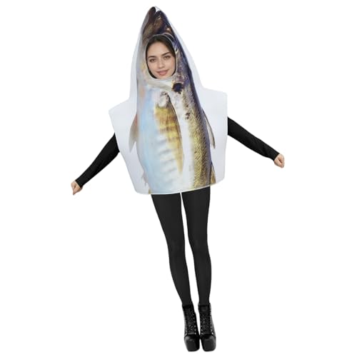 Halloween-Kostüm, Karneval, Party-Kostüm, lustiger Fisch, kreativer Anzug für Familienaktivitäten und Themenpartys, Erwachsenen-Fischanzug, lustige Tiere, Cosplay-Zubehör von BRABOSTON