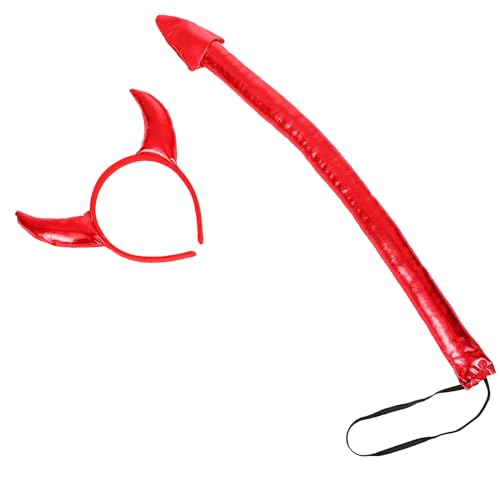 Kostüm-Requisiten-Set, lustiges Zubehör, Stirnband, Schwanz, Fliege für Kinder, Halloween, Weihnachten, Cosplays, Party, Verkleidung, Halloween, Teufels-Kits, inklusive Horn-Stirnband, Fliege, Schwanz Kostüm-Requisiten-Set, lustiges Zubehör, Stirnband, Schwanz, Fliege für Kinder, Halloween, Weihnachten, Cosplays, Party, Verkleidung, Halloween, Teufels-Kits, inklusive Horn-Stirnband, Fliege, Schwanz von BRABOSTON