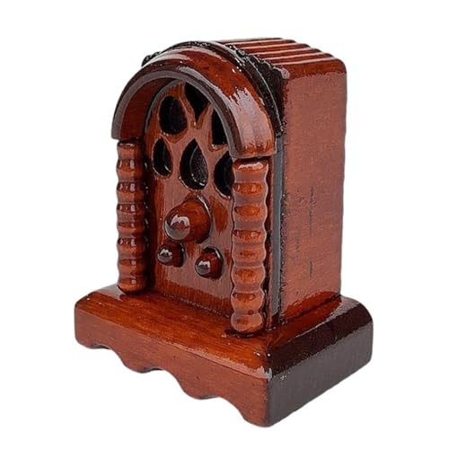 Miniatur-Radio aus Holz mit Mahagoni-Finish für Puppenhaus, Wohnzimmer-Zubehör und Modell-Szeneneinstellung, Requisiten, Puppenhaus-Zubehör Miniatur-Radio aus Holz mit Mahagoni-Finish für Puppenhaus, Wohnzimmer-Zubehör und Modell-Szeneneinstellung, Requisiten, Puppenhaus-Zubehör von BRABOSTON