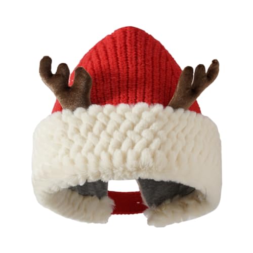 Nikolausmütze für Erwachsene, dicker Plüsch für den Urlaub, Komfort-Innenfutter, Weihnachten, Neujahr, Symbol, Kappe mit weißer Krempe, Weihnachtskostüme für Damen von BRABOSTON