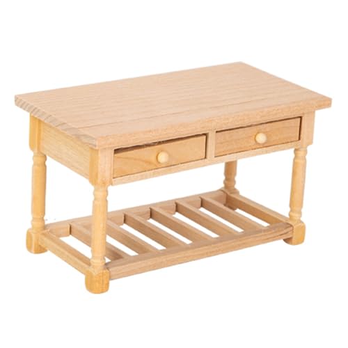 Realistischer Miniaturtisch aus Holz mit zu öffnender Schublade, Maßstab 1:12, Möbel für Puppenhäuser, Restaurant, Szene, Modellsammlung, pädagogisches Puppenhaus, Möbelmodell Realistischer Miniaturtisch aus Holz mit zu öffnender Schublade, Maßstab 1:12, Möbel für Puppenhäuser, Restaurant, Szene, Modellsammlung, pädagogisches Puppenhaus, Möbelmodell von BRABOSTON