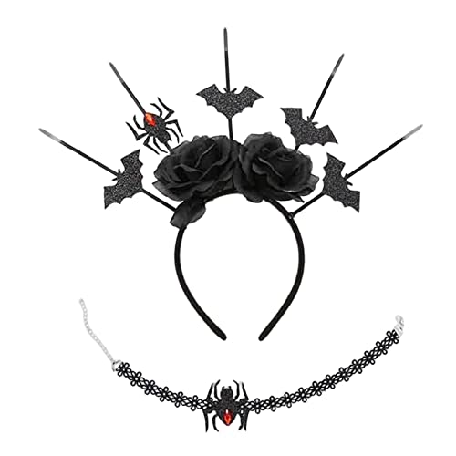 Rose HaloCrown Goth Kopfschmuck Rose Stirnband Choker Gothic Stirnband Goth Choker Halloween Fledermaus Fledermaus Fledermaus von BRABOSTON
