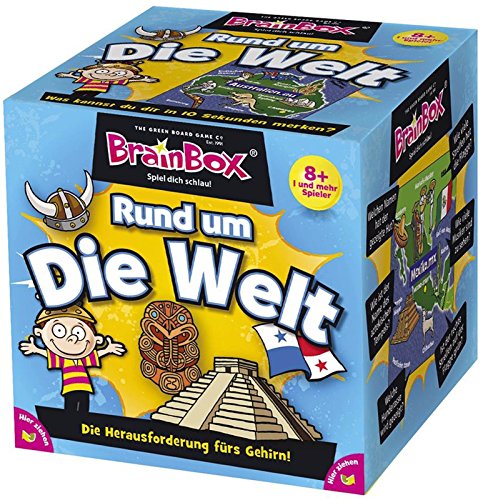 Brain 2094901 Box 94901 Rund um die Welt, Lernspiel, Quizspiel für Kinder ab 8 Jahren, weiß von BRAINBOX