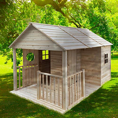 BRAST® Spielhaus Cottage für Kinder 274x183x170cm Tannenholz 12mm Kinder-Haus Spielehaus Garten Holzhaus von BRAST