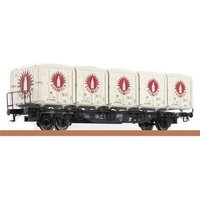 BRAWA 49101 H0 Behältertragwagen BTmms 58 mit Ekrt 212 „Südmilch”, mit Bremserbühne, DB, Ep. III von BRAWA