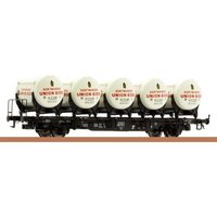 BRAWA 49104 H0 Behältertragwagen BTmms 58 mit Ddikr 621 „Dortmunder Union Bier”, DB, Ep. III von BRAWA