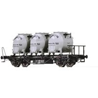 BRAWA 50597 H0 Behältertragwagen BTs 30 mit Efkr401 "Von Haus zu Haus", DB, Ep. III von BRAWA