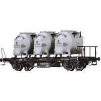BRAWA 50601 H0 Behältertragwagen Lbs577 mit Efkr 401 "Von Haus zu Haus", DB, Ep. IV von BRAWA