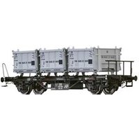 BRAWA 50602 H0 Behältertragwagen BTs 30 mit Eoskrt022 "Von Haus zu Haus", DB, Ep. III von BRAWA
