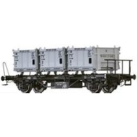 BRAWA 50603 H0 Behältertragwagen Lbs577 mit Eoskrt 022 "Von Haus zu Haus", DB, Ep. IV von BRAWA