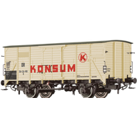 BRAWA 50765 H0 Gedeckter Güterwagen Gw (G) "Konsum", DR, Ep. IV von BRAWA