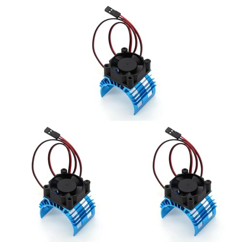 BRCUAT 3X für A959-B 144001 124019 RC Auto Aluminiumlegierung Motor KüHlköRperabdeckung mit LüFter für 540 550 3650 Motor, 1 von BRCUAT