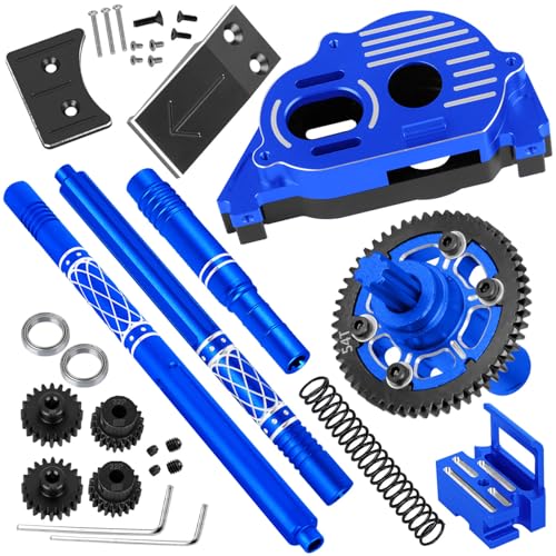 BRCatWPark RC Upgrades Teil für 1/10 Kraton 4S 4X4 RTR/Outcast 4S 4X4 RTR, Mittelgetriebe, Motorhalterung, 54T Stirnrad (20T 21T Ritzel) mit Lager und Mittelantriebswelle, Marineblau von BRCatWPark