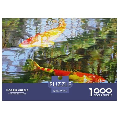 1000 Teile Puzzle Koi für Erwachsene Kinder Holzpuzzle Lernspielzeug 1000 Teile (75x50cm) von BREAUX
