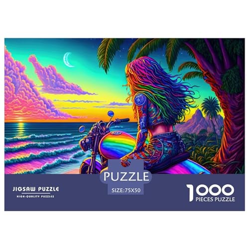 1000 Teile Puzzle Rebel Ride by The Ocean Puzzles für Erwachsene Holzbrettpuzzles Anspruchsvolles Spiel 1000 Teile (75x50cm) von BREAUX
