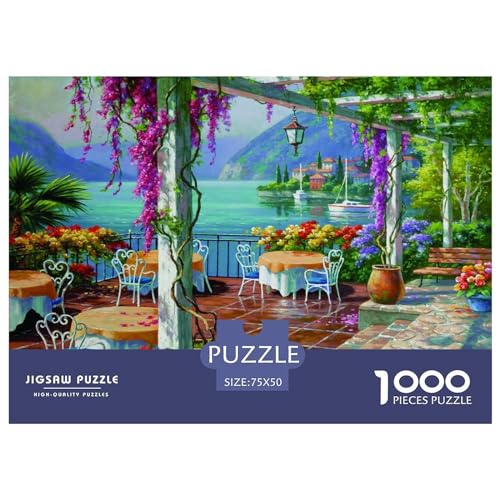 1000 Teile Puzzle Wisteria Terrace Puzzles für Erwachsene Holzbrettpuzzles Anspruchsvolles Spiel 1000 Teile (75 x 50 cm) von BREAUX