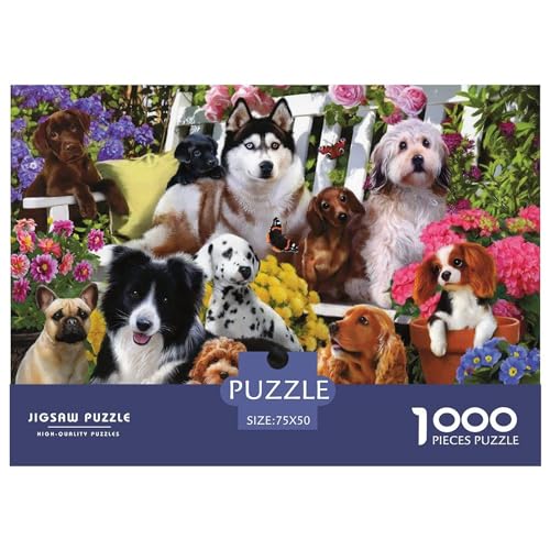 1000 Teile Puzzles, Spaniels, Tiere, Puzzles für Erwachsene, Holzpuzzles, Lernspiel für Erwachsene, Kinder, 1000 Teile (75 x 50 cm) von BREAUX