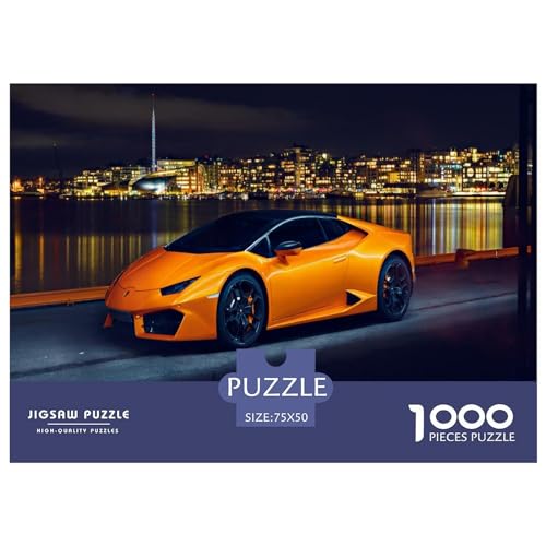 1000 Teile Supercar-Puzzle für Erwachsene und Kinder, kreatives rechteckiges Puzzle, Holzpuzzle, lustiges Lernspielzeug, 1000 Teile (75 x 50 cm) von BREAUX