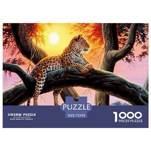 1000 Teile Tiger-Puzzle für Erwachsene und Kinder, kreatives rechteckiges Puzzle, Holzpuzzle, lustiges Lernspielzeug, 1000 Teile (75 x 50 cm) von BREAUX