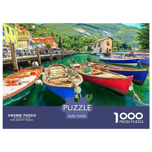 1000 Teile kreative Puzzles, Gardasee, Italien, Geschenk-Puzzles, rechteckiges Puzzle-Spielzeug für Erwachsene, 1000 Teile (75 x 50 cm) von BREAUX