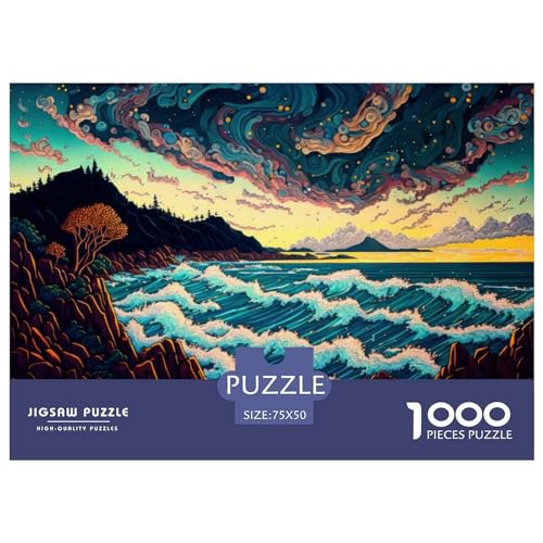 1000 Teile kreative Puzzles, ruhiges Ozean-Geschenk-Puzzle, rechteckiges Puzzle-Spielzeug für Erwachsene, 1000 Stück (75 x 50 cm) von BREAUX
