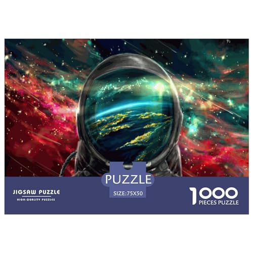1000-teiliges Puzzle, Astronaut, für Erwachsene, Kinder, Holzpuzzle, Lernspielzeug, 1000 Teile (75 x 50 cm) von BREAUX