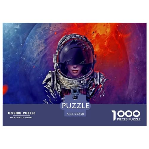 1000-teiliges Puzzle, Astronauten-Puzzle für Erwachsene, Holzpuzzle, Lernspiel für Erwachsene, Kind, 1000 Teile (75 x 50 cm) von BREAUX