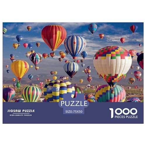 1000-teiliges Puzzle, Heißluftballon-Puzzle für Erwachsene, Holzpuzzle, Lernspiel für Erwachsene, Kind, 1000 Teile (75 x 50 cm) von BREAUX