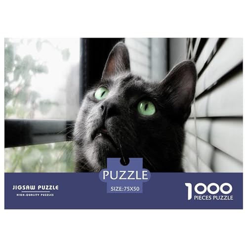 1000-teiliges Puzzle, Katze, für Erwachsene, Kinder, Holzpuzzle, Lernspielzeug, 1000 Teile (75 x 50 cm) von BREAUX
