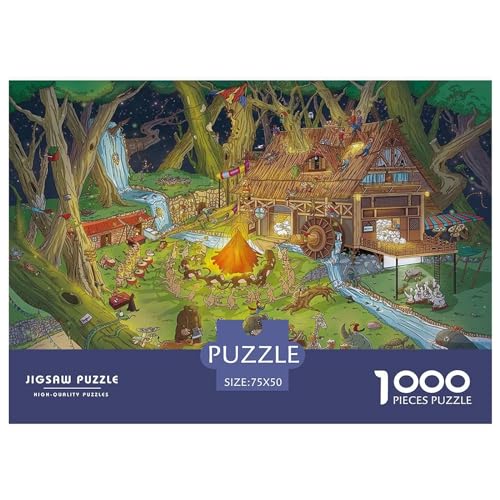 1000-teiliges Puzzle, Lagerfeuer-Party-Puzzle für Erwachsene, Holzpuzzle, Lernspiel für Erwachsene, Kind, 1000 Teile (75 x 50 cm) von BREAUX