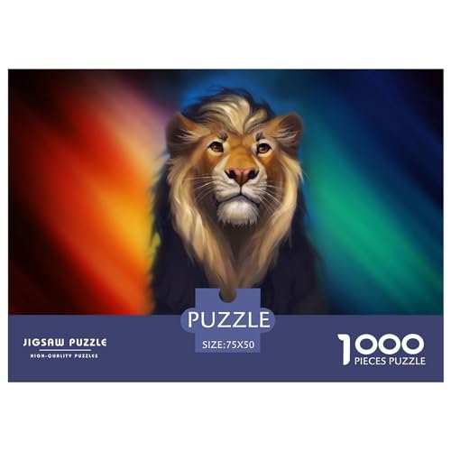 1000-teiliges Puzzle, Löwenpuzzle für Erwachsene, Holzpuzzle, Lernspiel für Erwachsene, Kind, 1000 Teile (75 x 50 cm) von BREAUX