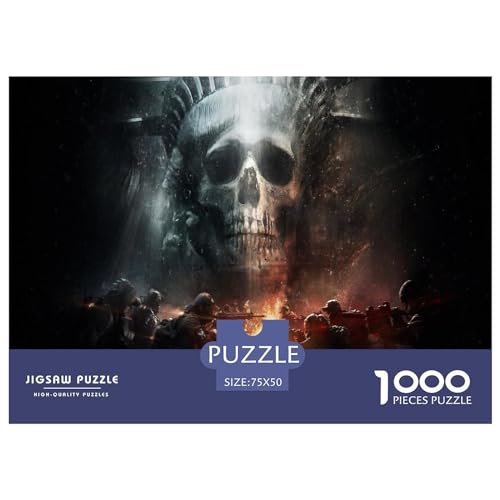 1000-teiliges Puzzle „Gunner Warrior“ für Erwachsene und Kinder, Holzpuzzle, Lernspielzeug, 1000 Teile (75 x 50 cm) von BREAUX