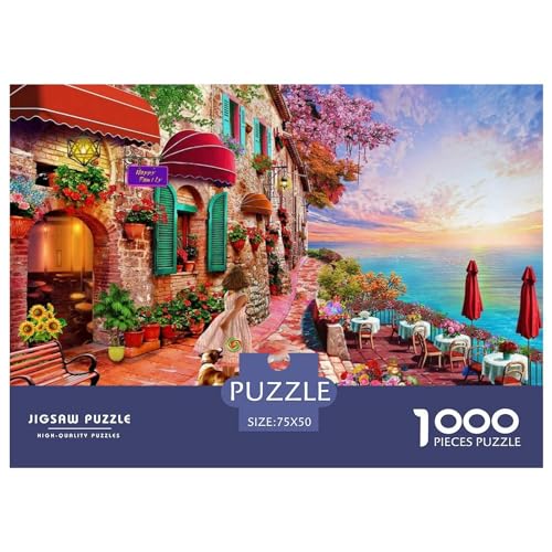 1000-teiliges Puzzle „Morgenblüte“ für Erwachsene und Kinder, Holzpuzzle, Lernspielzeug, 1000 Teile (75 x 50 cm) von BREAUX