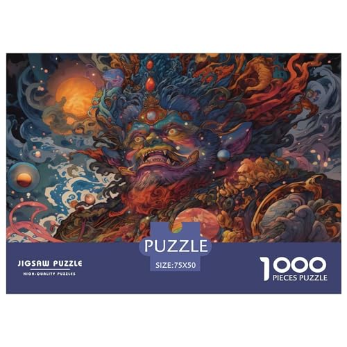 1000-teiliges Puzzle „The Grand Mahakala“-Puzzle für Erwachsene, Holzpuzzle, Lernspiel für Erwachsene und Kinder, 1000 Teile (75 x 50 cm) von BREAUX