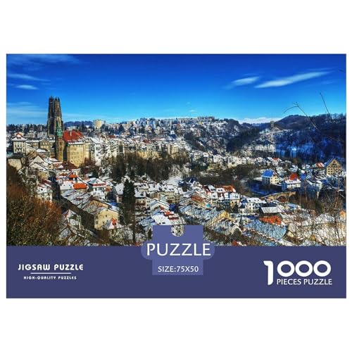 1000-teiliges Puzzle für Erwachsene, Freiburg, Holzpuzzle, Familienunterhaltungsspielzeug, 1000 Teile (75 x 50 cm) von BREAUX