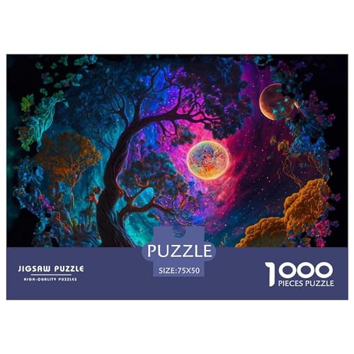 1000-teiliges Puzzle für Erwachsene, Neonwald-Holzpuzzle, Familienunterhaltungsspielzeug, 1000 Teile (75 x 50 cm) von BREAUX
